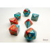 Chessex Gemini Mini-Polyhedral Red-Teal/gold 7-Die Set