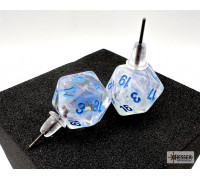 Chessex Stud Earrings Borealis Icicle Mini-Poly d20 Pair