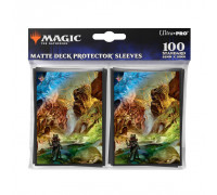 UP - Bloomburrow 100ct Deck Protector Sleeves Black for Magic: The Gathering (100 Sleeves)