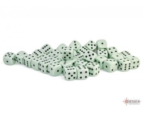 Chessex Opaque Pastel Green/black 12mm d6 Dice Block (36 dice)