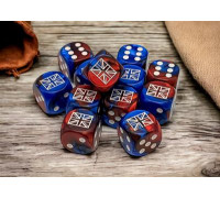 WW2 dice United Kingdom Gemini Blue-Red/white 16mm d6 Dice Block (12 dice)