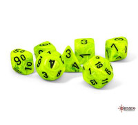 Chessex Vortex® Mega-hedral™ Bright Green/black 7-Die Set