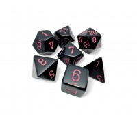 Opaque Black/pink Polyhedral 7-Dice Set