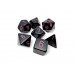 Opaque Black/pink Polyhedral 7-Dice Set