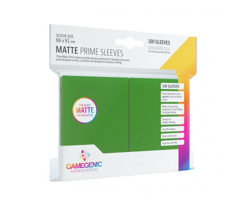 Gamegenic - Matte Prime Sleeves Green (100 Sleeves)