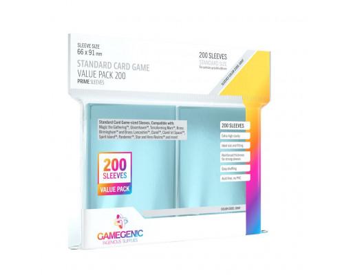 Gamegenic - Value Pack Standard Sleeves - Clear (200 Sleeves)