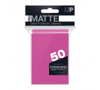 UP - Standard Sleeves - Pro-Matte - Non Glare - Bright Pink (50 Sleeves)