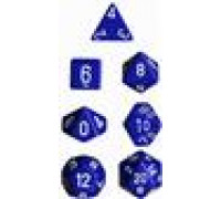 Chessex Opaque Polyhedral 7-Die Sets - Blue w/white