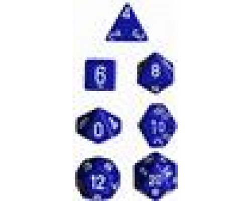 Chessex Opaque Polyhedral 7-Die Sets - Blue w/white