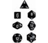 Chessex Opaque Polyhedral 7-Die Sets - Black w/white