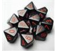 Chessex Opaque Polyhedral Ten d10 Set - Black/red