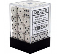 Chessex Speckled 12mm d6 Dice Blocks with Pips (36 Dice) - Arctic Camo