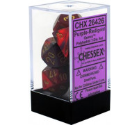 Chessex Gemini Polyhedral 7-Die Set - Purple-Red w/gold