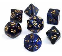 Chessex Scarab 7-Die Set - Royal Blue w/gold