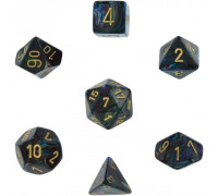 Chessex Lustrous 7-Die Set - Shadow w/gold