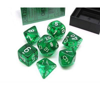 Chessex Translucent Polyhedral 7-Die Set - Green/white