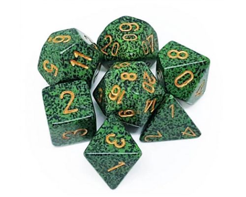 Chessex Speckled Polyhedral 7-Die Set - Golden Recon