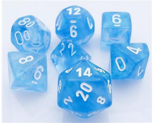 Chessex Borealis Polyhedral Sky Blue/white 7-Die Set