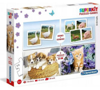 Clementoni Superkit puzzle 2x30 + memo + domino Zwierzęta