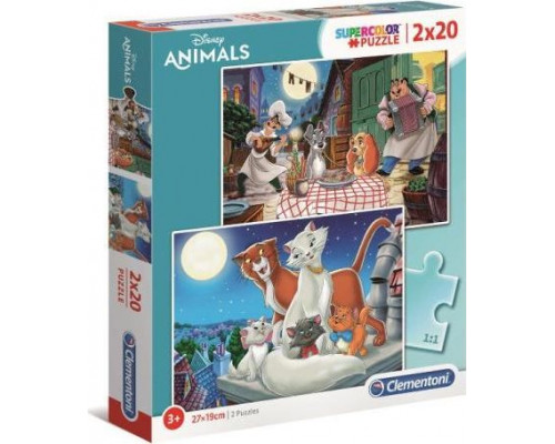 Clementoni Puzzle 2x20 elementów Disney Animals