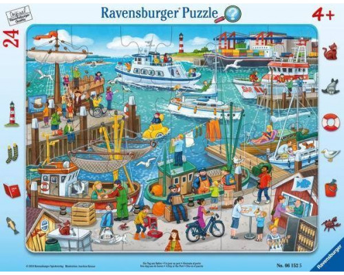 Ravensburger Puzzle 24 ramkowe Dzień w porcie 061525