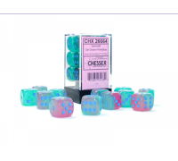 Gemini16mm d6 Gel Green-Pink/blue Luminary Dice Block (12 dice)