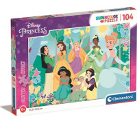 Clementoni Clementoni Puzzle 104el z brokatem Princess. Księżniczki 20346