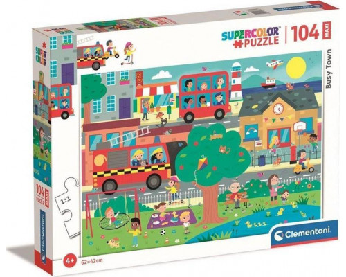 Clementoni Puzzle 104 Maxi Super Kolor Busy Town