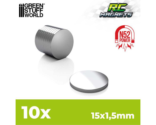 Neodymium Magnets 15x1,5mm - 10 units (N52)
