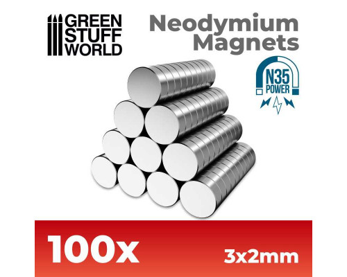 Neodymium Magnets 3x2mm - 100 units (N35)