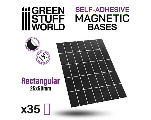 Rectangular Magnetic Sheet SELF-ADHESIVE - 25x50mm