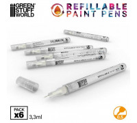 Refillable paint pen 0.5 (pack x6)