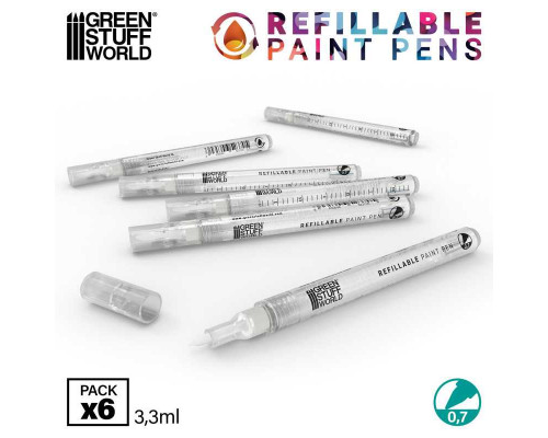 Refillable paint pen 0.7 (pack x6)