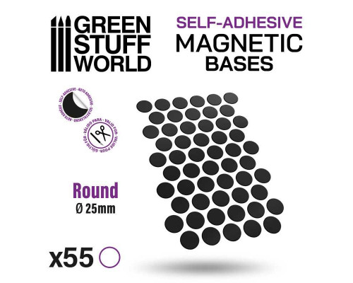 Round Magnetic Sheet SELF-ADHESIVE - 25mm