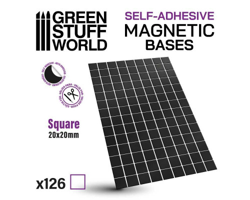 Square Magnetic Sheet SELF-ADHESIVE - 20x20mm