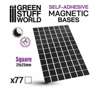 Square Magnetic Sheet SELF-ADHESIVE - 25x25mm