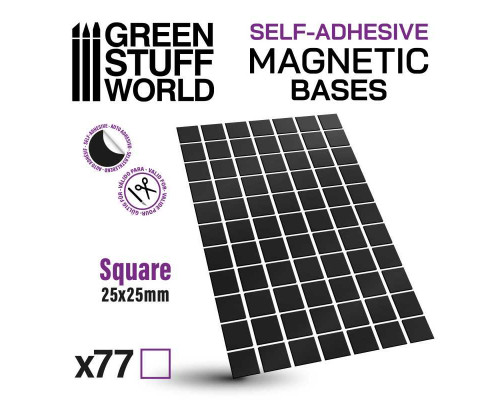 Square Magnetic Sheet SELF-ADHESIVE - 25x25mm