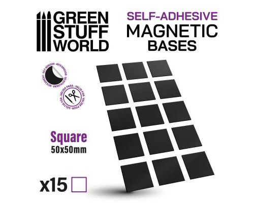 Square Magnetic Sheet SELF-ADHESIVE - 50x50mm