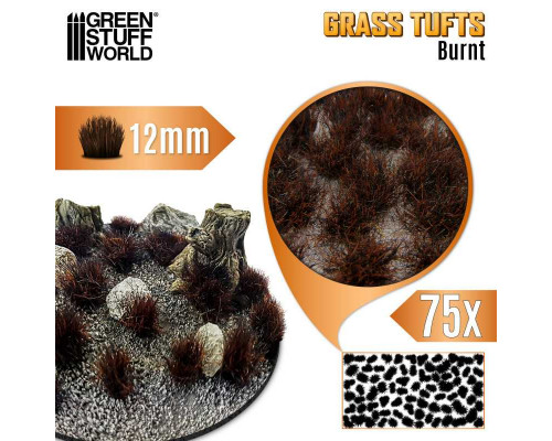 Static Grass Tufts 12 mm - Burnt Brown