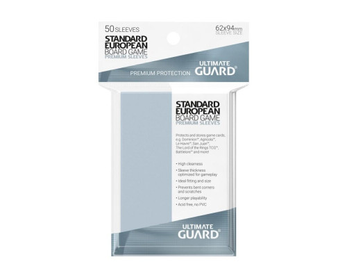 Ultimate Guard Premium Soft Sleeves for Board Game Cards Standard European (50)