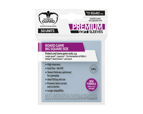 Ultimate Guard - Premium Soft Sleeves for Board Game Cards Big Square (50)
