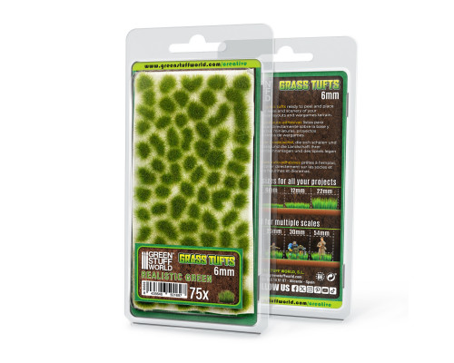 Static Grass Tufts 6 mm - Realistic Green